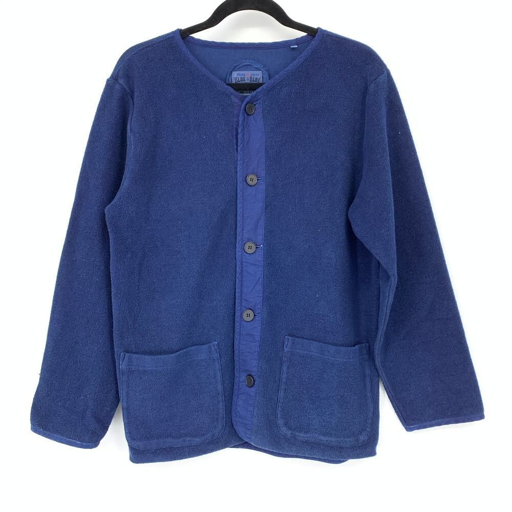 Pure Indigo Blue Blue Japan Arigato Jacket Sweatshirt Snap Front Pockets Mens 1